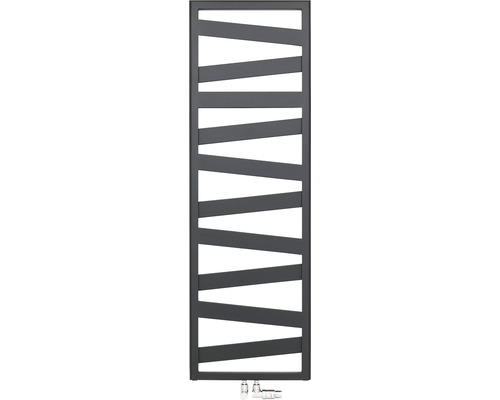 Designheizkörper Zehnder Ribbon 96,5x50 cm schwarz mit Mittelanschluss