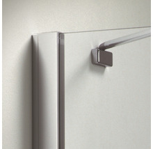 Duschtür für Seitenwand und Nische Lido 200 1000x1800 mm Festteil rechts Glasdekor Tropfen schwarz DBTD210/19/85R-thumb-4