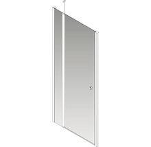 Duschtür für Seitenwand und Nische Lido 200 1000x1800 mm Festteil rechts Glasdekor Tropfen schwarz DBTD210/19/85R-thumb-3