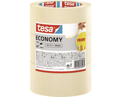 Malerband Tesa Economy, 3er Pack, 50 m x 50 mm-0