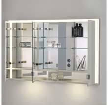 Unterputz LED-Spiegelschrank Keuco Royal Lumos 3-türig 140x16,5x73,5 cm silber-thumb-9