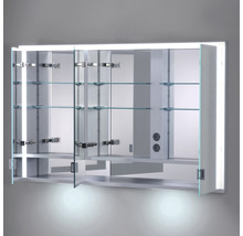 Unterputz LED-Spiegelschrank Keuco Royal Lumos 3-türig 140x16,5x73,5 cm silber-thumb-10