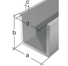 U-Profil Aluminium silber blank 20 x 20 x 1,5 mm 1,5 mm , 2 m-thumb-1