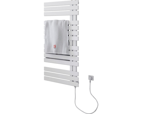 Elektrischer Handtuchwärmer SCHULTE Breda Heizstab rechts 50 x 106 cm 600 W mit Schukostecker weiß