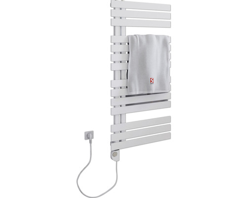 Elektrischer Handtuchwärmer SCHULTE Breda Heizstab links 50 x 106 cm 600 W mit Heizstab 3 regulierbar weiß