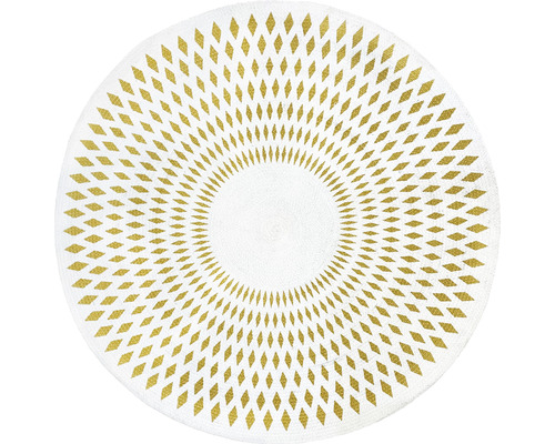 Teppich Sun weiß-gelb Ø 120 cm