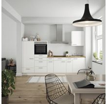Küchenzeile Nobilia Elements Urban weiß matt 300 cm Arbeitsplatte Eiche L4 L O 198-thumb-0