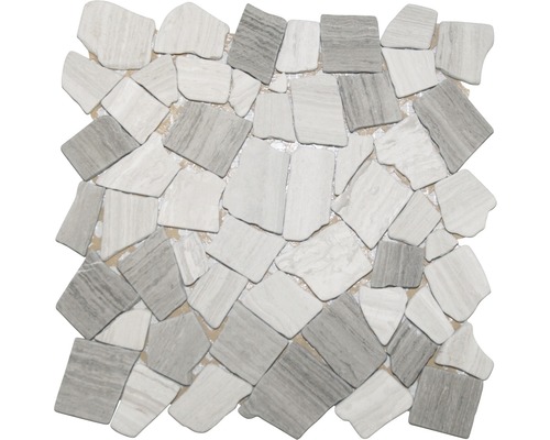 Natursteinmosaik polygonal 30,5x30,5 cm grau matt