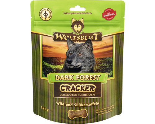 Hundesnack WOLFSBLUT Dark Forest Cracker Wild mit Süßkartoffeln mit wertvollen Superfoods, getreidefrei, Glutenfrei 225 g