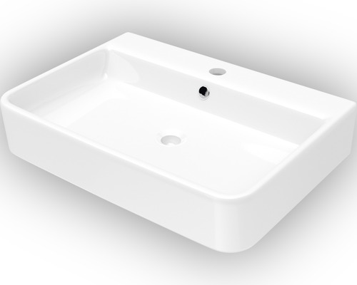 Aufsatzwaschbecken Jungborn Salvi 55,5x40 cm weiß mit Nano Glasur