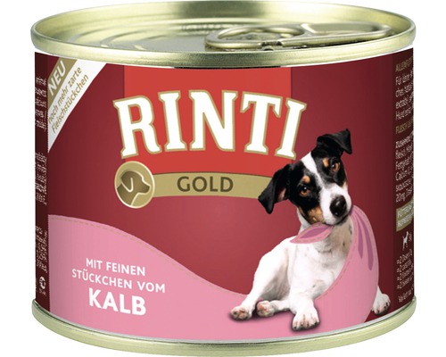 Hundefutter nass RINTI Gold Kalbstücke 185 g
