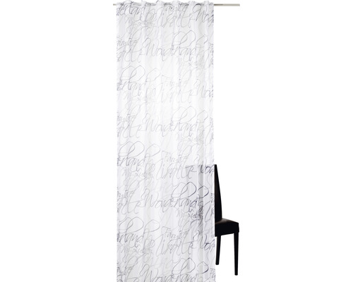 Vorhang mit Band Script schwarz-weiß 140x255 cm