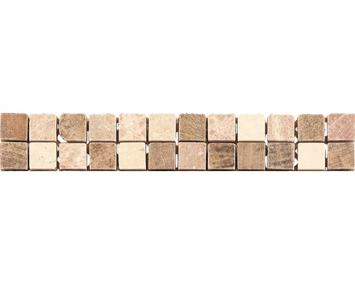 Naturstein Fliesenbordüre Quadrat 4,9x30,5 cm braun