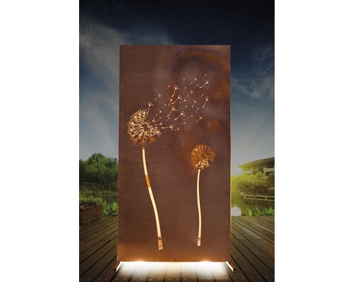 Sichtschutzwand Pusteblume 95x185 cm rost