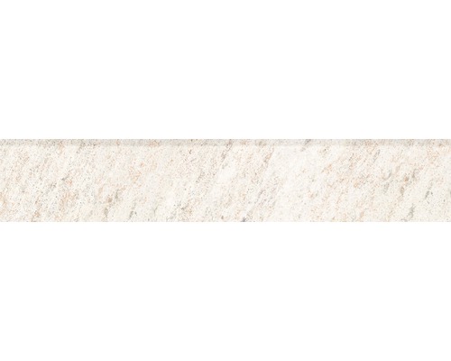 Feinsteinzeug Sockelfliese Quarzite 8,0x45,0 cm weiß beige