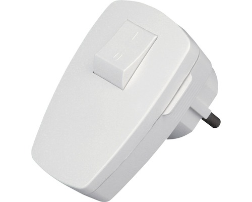 Schutzkontakt-Stecker mit Schalter weiß