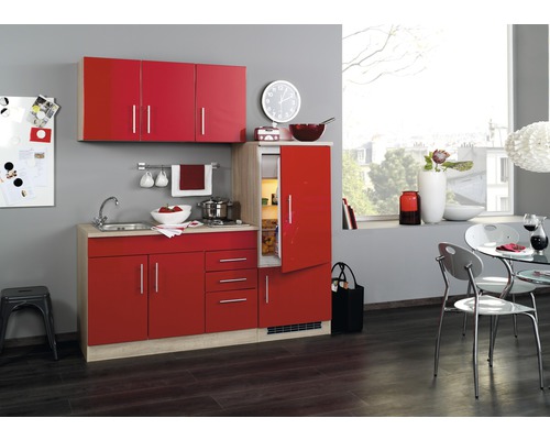 Singleküche Held Möbel Toronto 180 cm rot