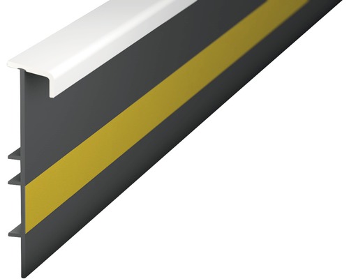 Teppich-Einklebeleiste mit Steg PVC weiß 7x55x2500 mm