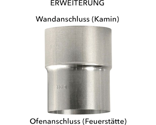 Ofenrohr-Erweiterung Bertrams Ø 100-110 mm feueraluminiert silber