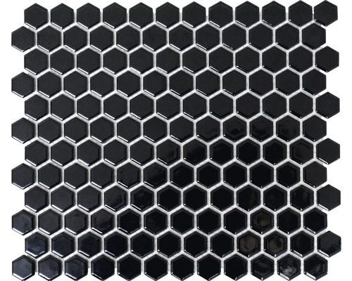 Keramikmosaik Hexagon HX060 26,0x30,0 cm schwarz-0
