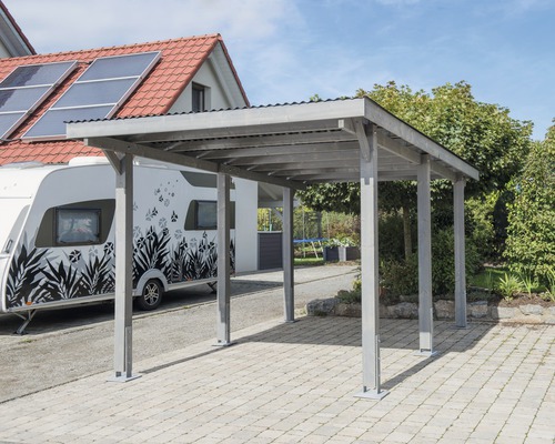 Einzelcarport Konsta Vertika mit PVC-Dach 301x504 cm grau-0