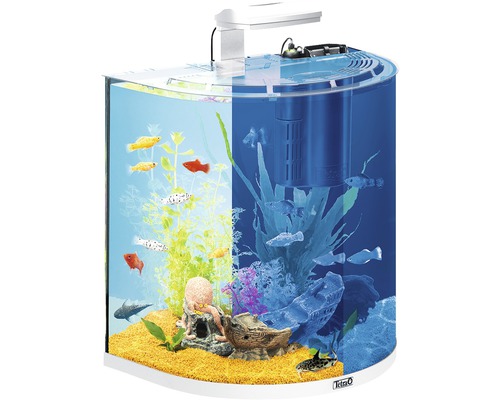 Aquarium Tetra ExplorerLine 60 l mit LED-Beleuchtung, Futter, Heizer, Filter, Wasseraufbereiter ohne Unterschrank weiß