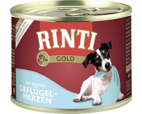 Hundefutter nass RINTI Gold Geflügelherzen 185 g