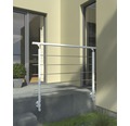 Geländer-Komplettset Pertura Aluminium weiß mit fünf Edelstahlstäben für Seitenmontage B: 1.50 m