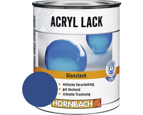HORNBACH Buntlack Acryllack glänzend enzianblau 750 ml
