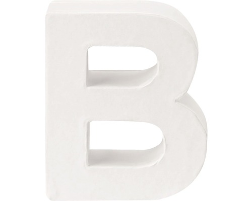 Buchstabe B Pappe 10x3,5 cm weiß