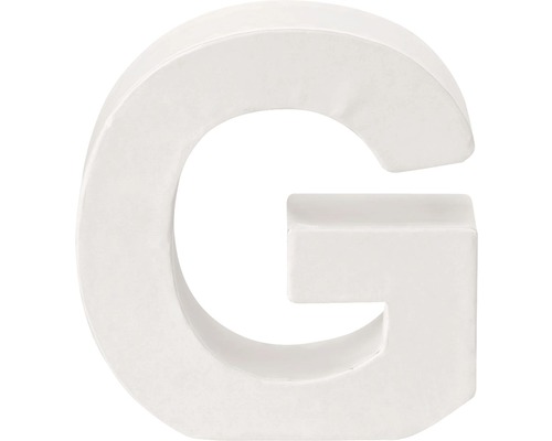 Buchstabe G Pappe 10x3,5 cm weiß
