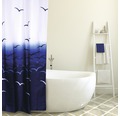 Duschvorhang Möven 180x200 cm weiß blau violett schwarz