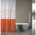Duschvorhang Kreise 180x200 cm weiß orange