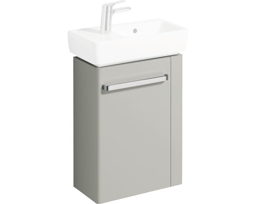 Waschbeckenunterschrank Geberit Renova Compact 60,4x44,8x22,2 cm Türanschlag links ohne Waschbecken grau-0