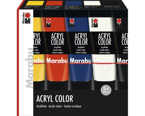 Marabu Künstler- Acrylfarbe Acryl Color Set 5x 100 ml